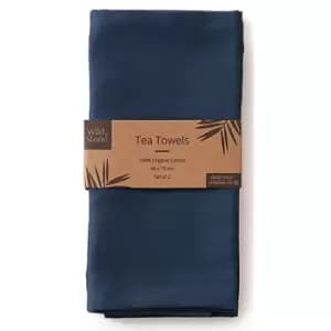 Image of Wild & Stone Organic Cotton Tea Towels Set of 2 - Ocean