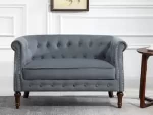Image of Birlea Freya Grey Velvet Fabric 2 Seater Sofa
