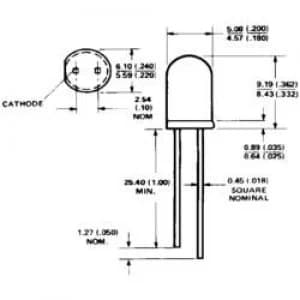 Image of LED wired Red Circular 5mm 8.6 mcd 60