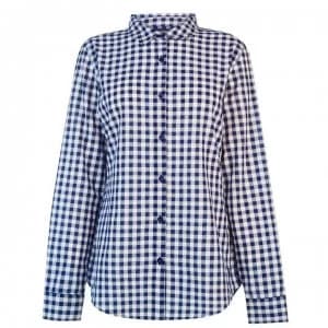 Image of Kangol Long Sleeve Check Shirt Ladies - White/Black chk