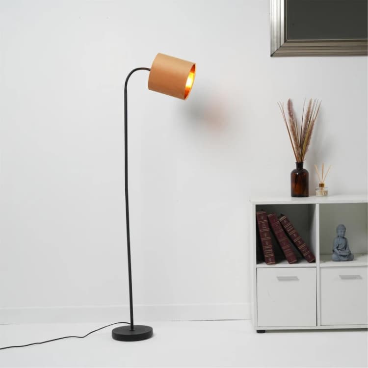 Image of Other Hove Floor Lamp with Ochre Shade Ochre unisex One Size