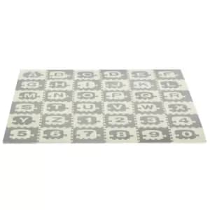 Image of HOMCOM Kids Foam Interlocking Anti Slip Play Mat With Letter And Number Design 36pcs 3.24 Square Metres