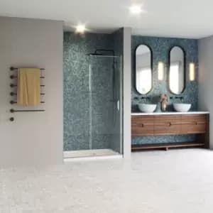 Image of Aquarius 6 Sliding Shower Door 1400mm Wide - 6mm Glass - Aqualux