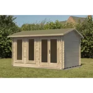 Image of Chiltern 4.0m x 3.0m Log Cabin Single Glazed 24kg Felt, Plus Underlay
