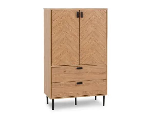 Image of Seconique Leon Oak 2 Door 2 Drawer Storage Unit