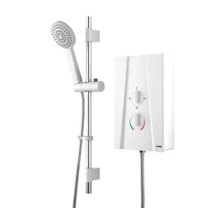 Image of Wickes Hydro Plus Electric Shower and Adjustable Riser Kit - White 7.5kW