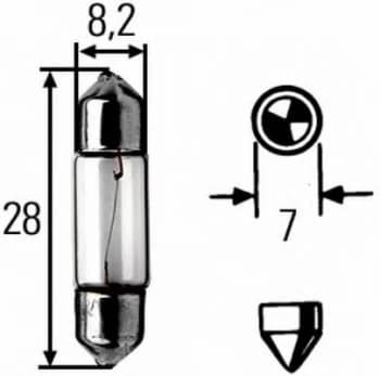 Image of Bulb 24V 3W Pk 8GM002094-241 by Hella - 10 Units 82314