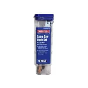 Image of Faithfull - Sabre Saw Blade Set, 10 Piece FAISBSSET106