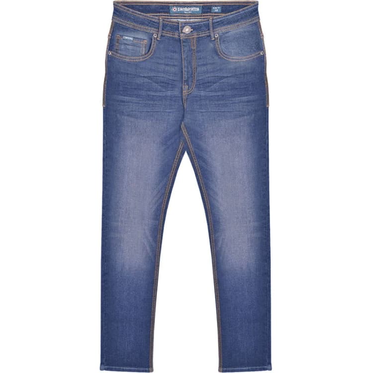 Image of Lambretta Lambretta Men Stafford Slim Jeans in Mid Blue Size: 34R Mid Blue 34R Male 5063703945998