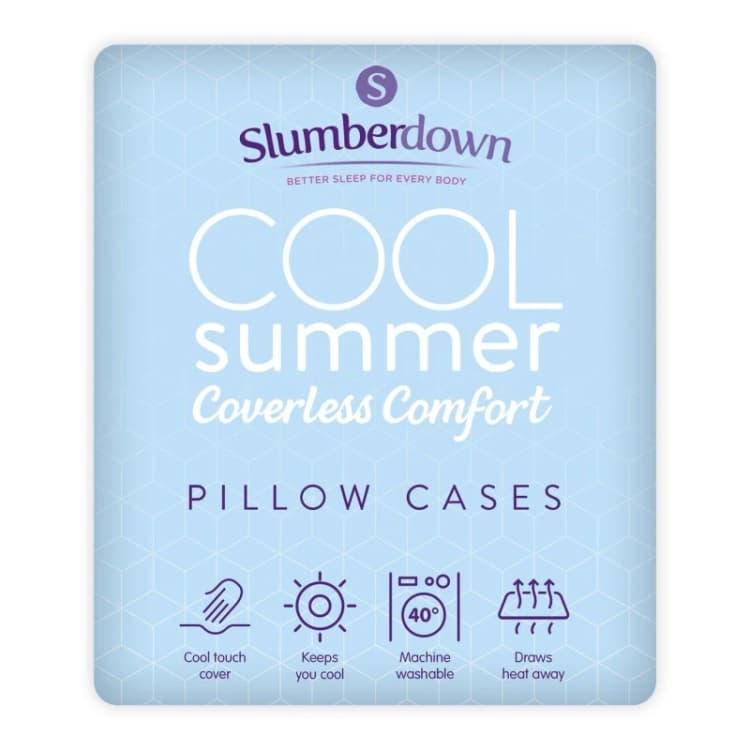 Image of Slumberdown Slumberdown Cool Summer PCM Pillowcase Pillowcases 2 Pack Blue 88491618001