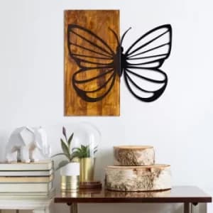 Image of Butterfly Walnut Black Decorative Wooden Wall Accessory