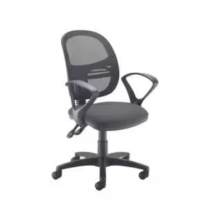 Image of Jota Mesh medium back operators chair with fixed arms - Blizzard Grey