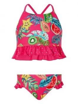 Image of Monsoon Inna Frill Bikini - Pink, Size Age: 9-10 Years, Women