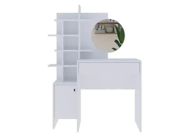 Image of GFW Freyja White 1 Drawer Dressing Table with Mirror