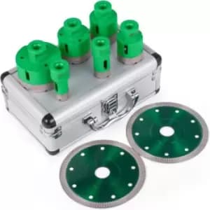 Image of VEVOR Diamond Drill Bit 6Pcs Diamond Hole Saw Set M14 Thread 20/25/40/45/50/68 mm(0.79/1/1.6/1.77/2/2.7 Inch) with 2 Saw Blades