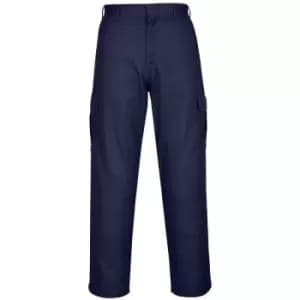 Image of Portwest Mens Combat Work Trousers (30R) (Dark Navy) - Dark Navy
