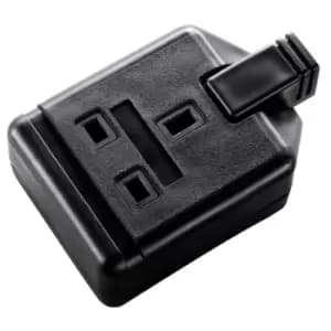 Image of Masterplug 13A 1-Gang Trailing Socket ELS13B-01 Black Heavy Duty Plastic with Indicator - 222231