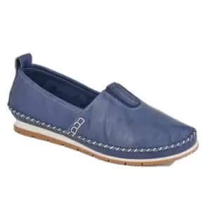 Image of Mod Comfys Womens/Ladies Softie Leather Loafers (6 UK) (Navy)
