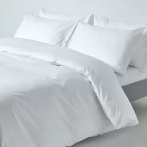 Image of HOMESCAPES White Egyptian Cotton Duvet Cover Set 200 Thread Count, Double - White - White