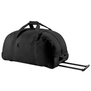Image of BagBase Classic Wheelie Holdall / Duffle Travel Bag (One Size) (Black)