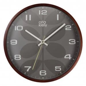 Image of Orla Kiely Wooden Wall Clock - Grey