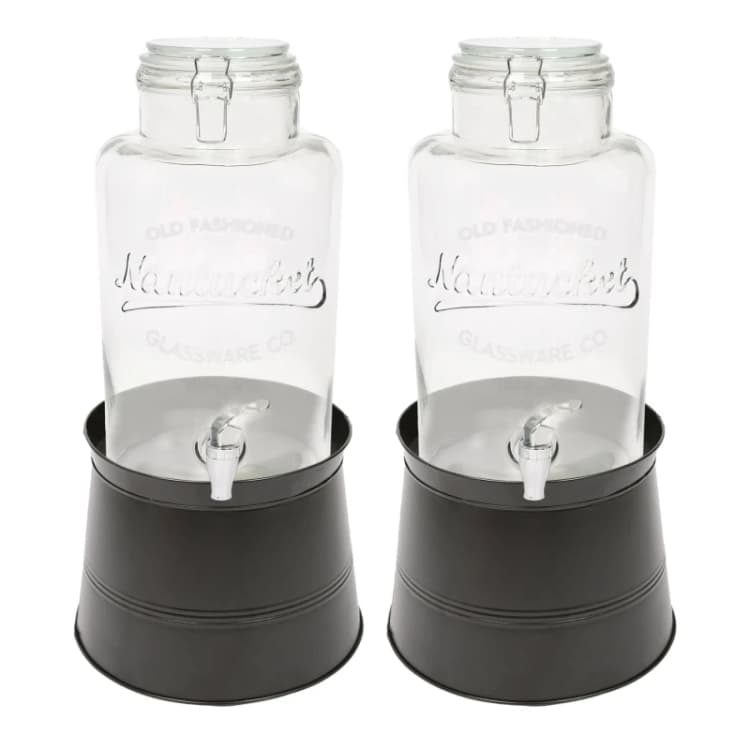 Image of Rink Drink Glass Drinks Dispensers with Tap & Bucket Stand - 6.5L - 2pk in Black Unisex