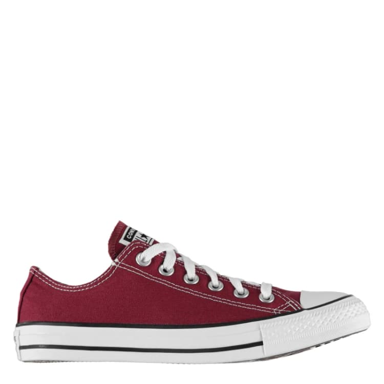 Image of Converse all star ox trainers in burgundy Burgundy UK 9 (EU 42½)