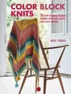 Image of color block knits 35 self striping designs knitted with cake yarns and colo