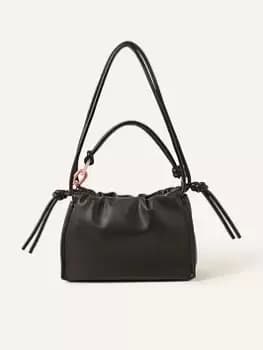 Image of Accessorize Ruched Small Shoulder, Black, Women
