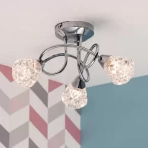 Image of Astley 3 Way Cross Over Ceiling Light in Chrome