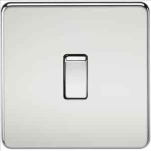 Image of KnightsBridge 10A 1G 230V Screwless Polished Chrome Intermediate Switch Wall Plate