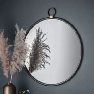 Image of Gallery Interiors Bayswater Black Round Mirror