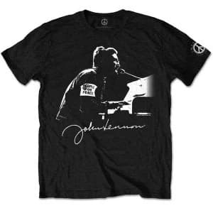 Image of John Lennon - People for Peace Mens Large T-Shirt - Black