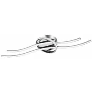 Image of Loops - Flush Ceiling Light Colour Chrome Shade White Plastic Bulb LED 1x6W 7W 1x9W