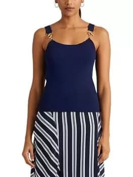 Image of Lauren by Ralph Lauren Yuzepa-short Sleeve-pullover - French Navy, Size XS, Women