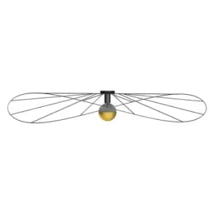Image of Eskola Semi Flush Ceiling Light Black