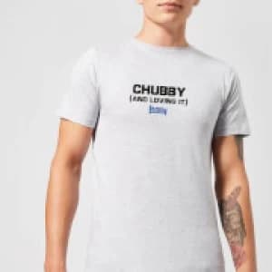 Image of Plain Lazy Chubby and Loving It Mens T-Shirt - Grey - M
