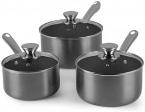 Image of Morphy Richards 3 Piece Aluminium Pan Set - Titanium