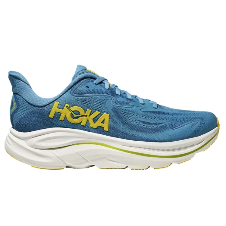Image of Hoka Clifton 10 Blue Yellow AW25 Shoes, Size EU 45 1/3