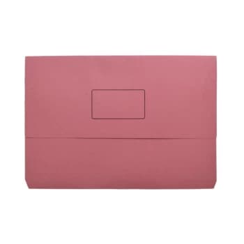 Image of Q Connect Document Wallet Pink Foolscap (Pack-50) - Qconnect