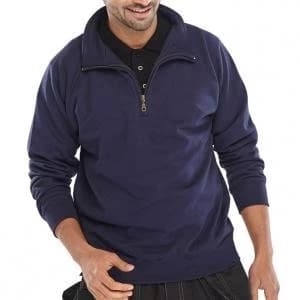 Image of Click Workwear Sweatshirt Quarter Zip 280gsm XS Navy Blue Ref