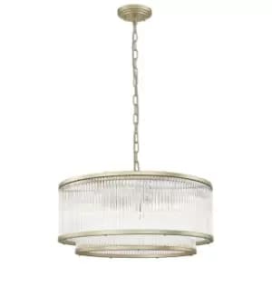 Image of Antigua 6 Light Gold Crystal Pendant Ceiling Light
