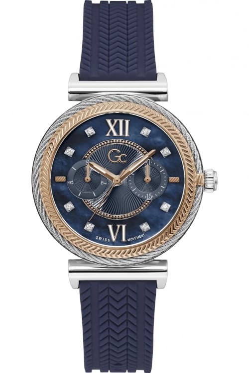 Image of Mens GC Y76004L1MF Starlight Blue Strap Wristwatch Colour - Silver Tone