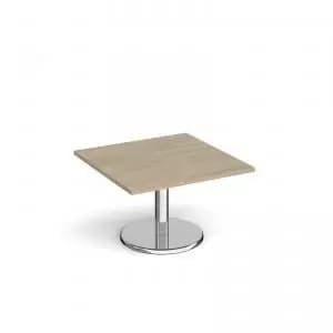 Image of Pisa square coffee table with round chrome base 800mm - barcelona