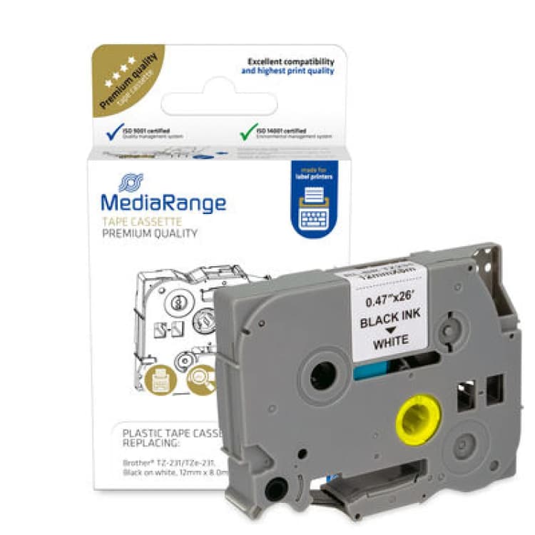Image of MediaRange Plastic tape cassette. for label printers using Brother TZ-