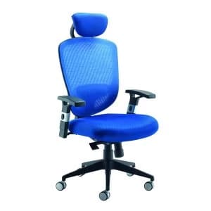 Image of Arista Blue Mesh High Back Task Chair With Headrest KF72242