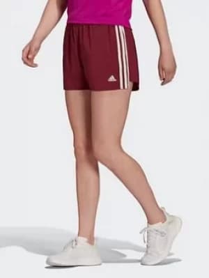 Image of adidas Primeblue Designed 2 Move Woven 3-stripes Sport Shorts, Red/White Size M Women