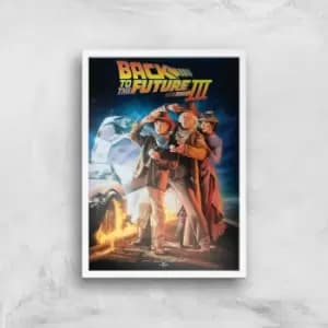 Image of Back To The Future Part 3 Giclee Art Print - A3 - White Frame
