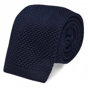 Image of Twisted Tailor Knitted Tie - Navy