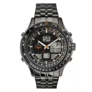 Image of Accurist Skymaster Chronograph Quartz Movement Black Dial Stainless Steel Bracelet Watch 7113
